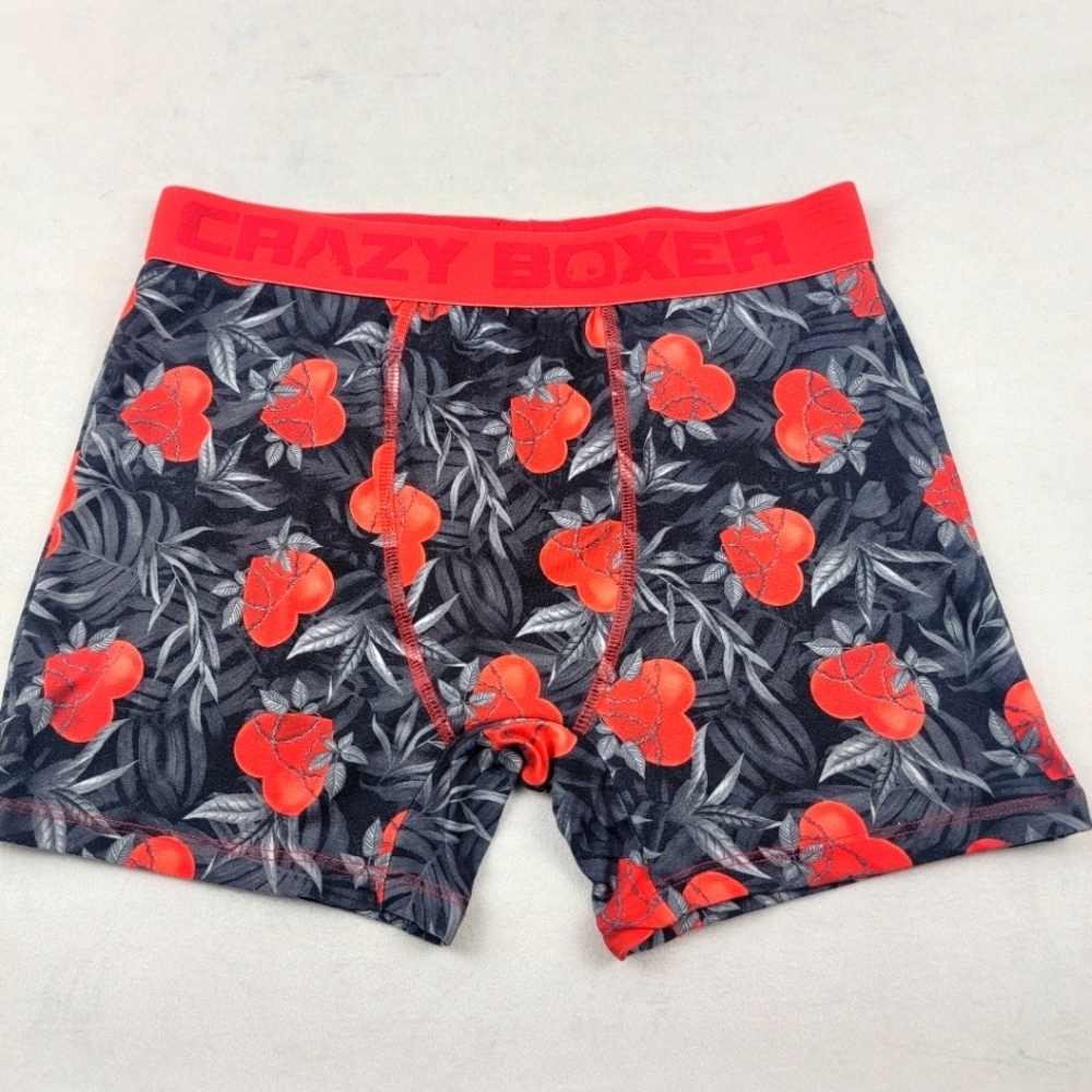 Crazy‎ Boxer entwined hearts barbed wire plant heart boxer briefs Size Med